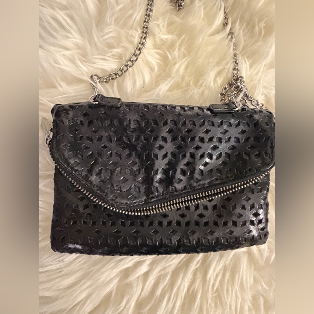 Hobo International Black Mini Leather Chain Shoulder Bag